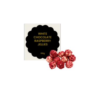 Fare & Fable White Chocolate Raspberry Jellies 100g