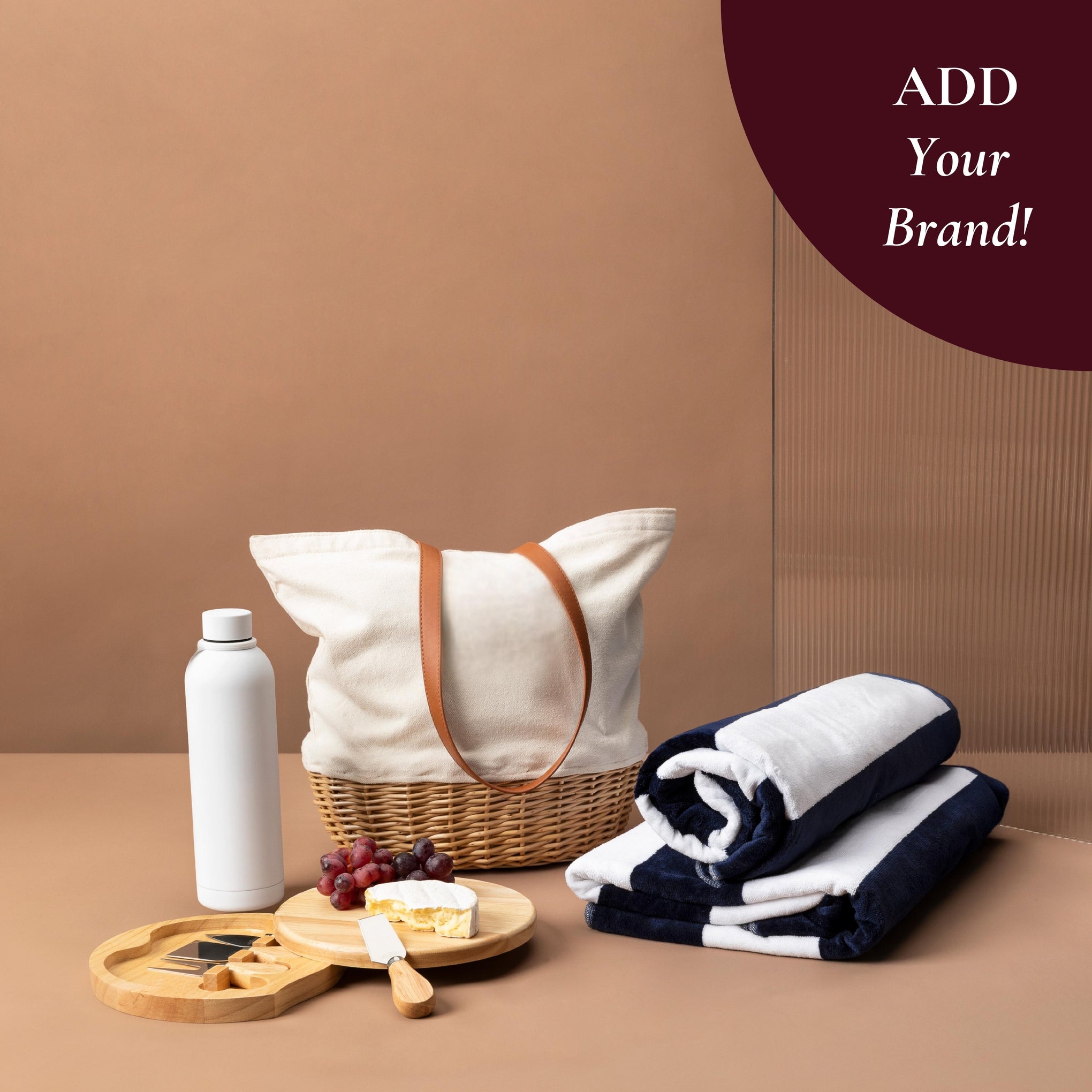 style-bundle-beach-hamper-the-beach-day-gift-basket-with-canvas-tote-basket-bag-and-beach-towels-with-round-cheese-board-and-drink-bottle