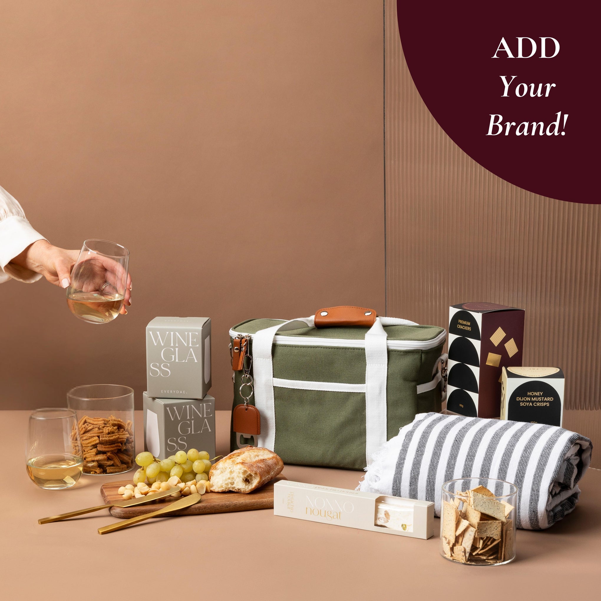 style-bundle-business-gift-hamper-the-cooler-and-snacks-with-insulated-cooler-bag-and-turkish-towel-and-savoury-snacks-with-wine-glasses