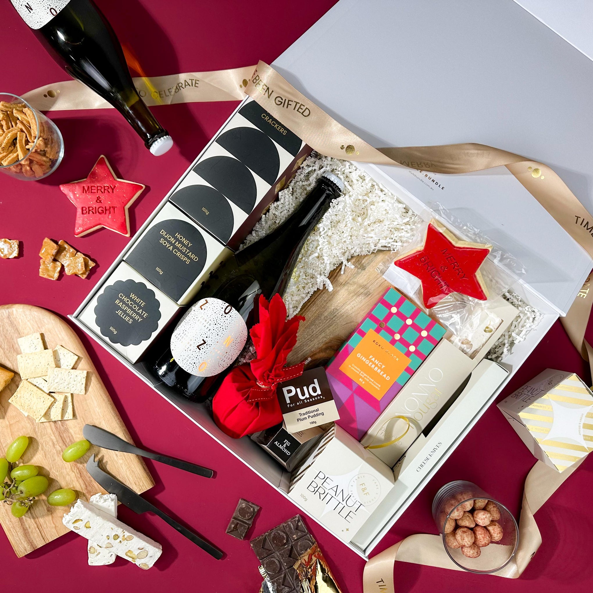 style-bundle-corporate-hampers-christmas-with-zonzo-prosecco-and-christmas-snacks-and-arched-cheese-board-for-summer-entertaining