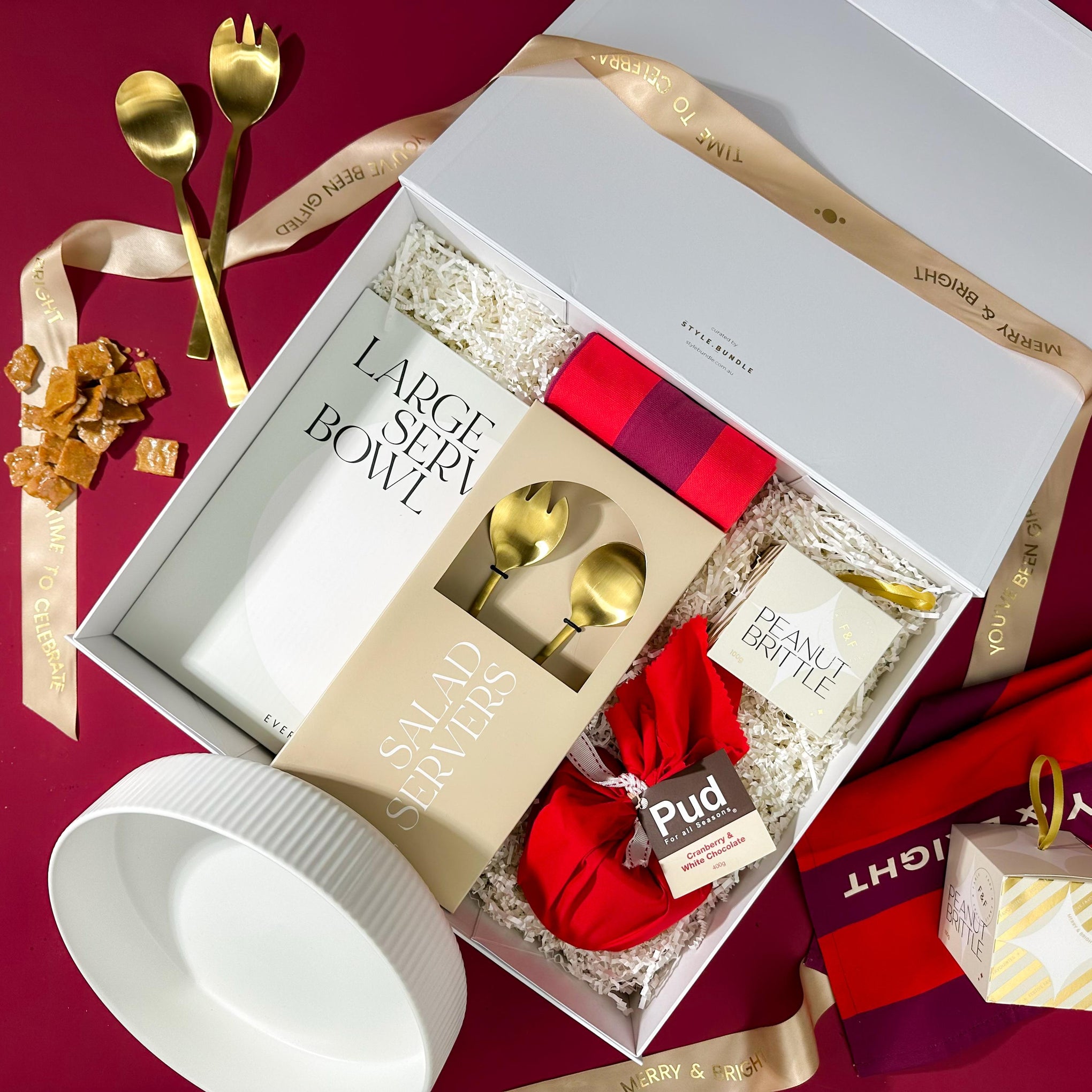 style-bundle-corporate-christmas-gifts-the-merry-and-bite-with-ribbed-serving-bowl-and-gold-salad-servers-and-festive-tea-towel