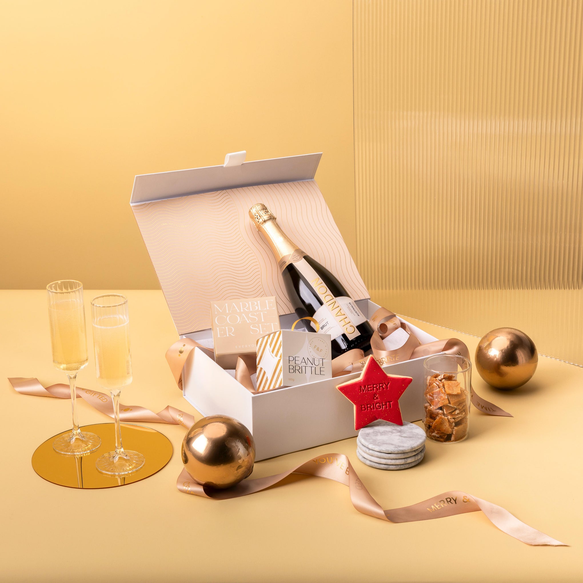 style-bundle-christmas-gift-hamper-the-very-chandon-christmas-with-chandon-sparkling-and-natural-stone-marble-coasters-with-christmas-sugar-cookie-and-champagne-flutes