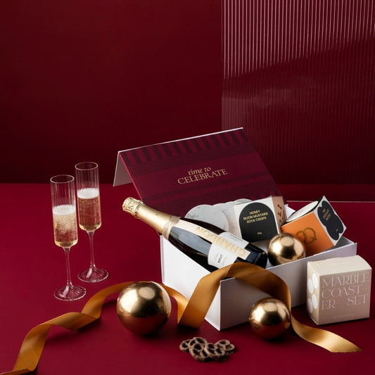 style-bundle-the-chandon-coasters-and-treats-corporate-christmas-gifts-for-employees-with-chandon-marble-coasters-flutes-and-savoury-snacks