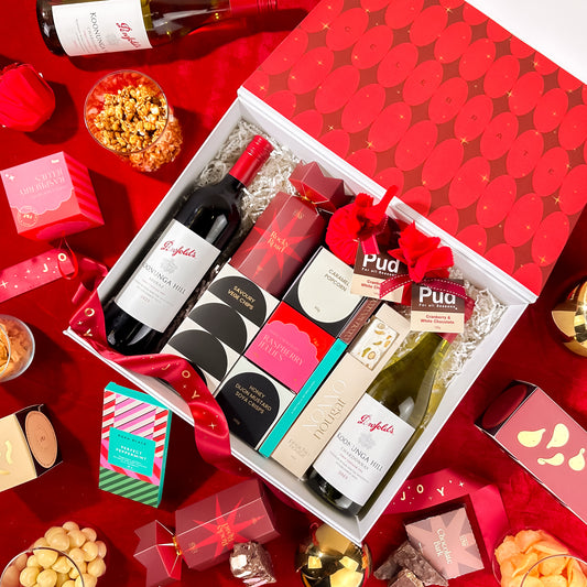 christmas-gift-hamper-in-box-with-penfolds-wine-and-koko-black-chocolate-snacks