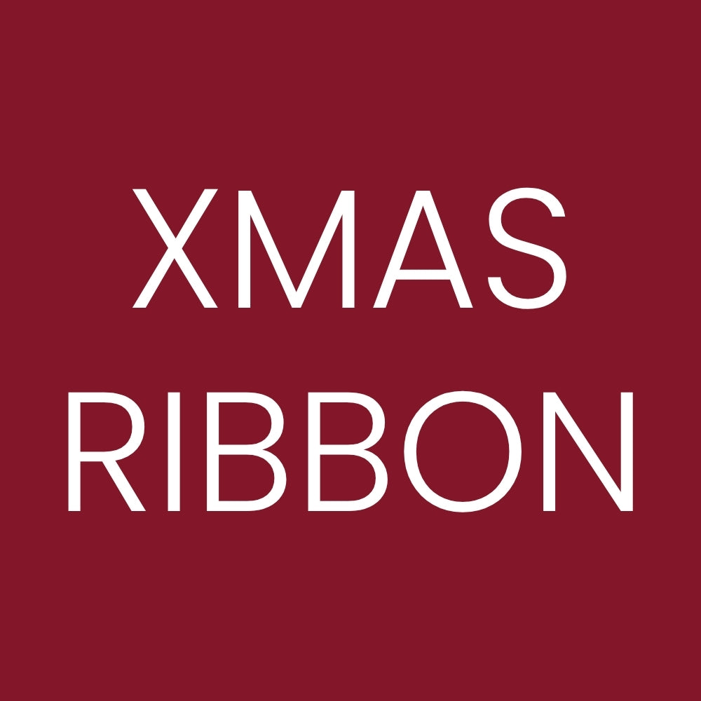 Add XMAS Ribbon - Deep Red with Gold Foil "Joy"