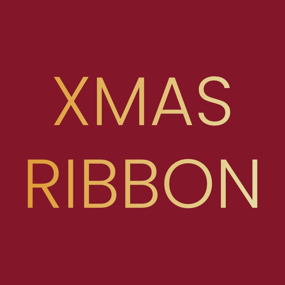 Add XMAS Ribbon - Deep Red with Gold Foil "Joy"